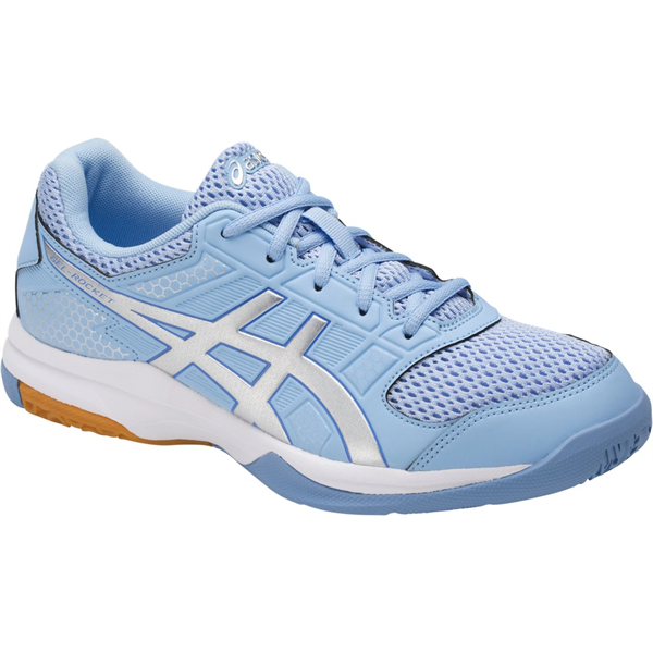 Asics Gel Rocket 8 Womens Shoe Airy BlueSilverWhite Squash Equipments