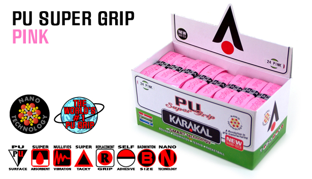 24 Karakal PU Super Grips (Pink)